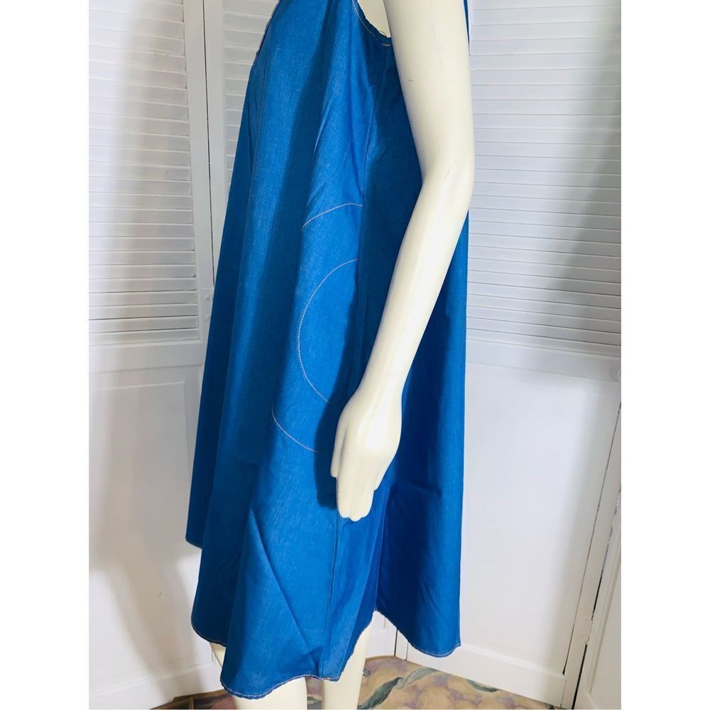 Vintage Loungees Blue Shift Dress Size Large - Picture 13 of 16